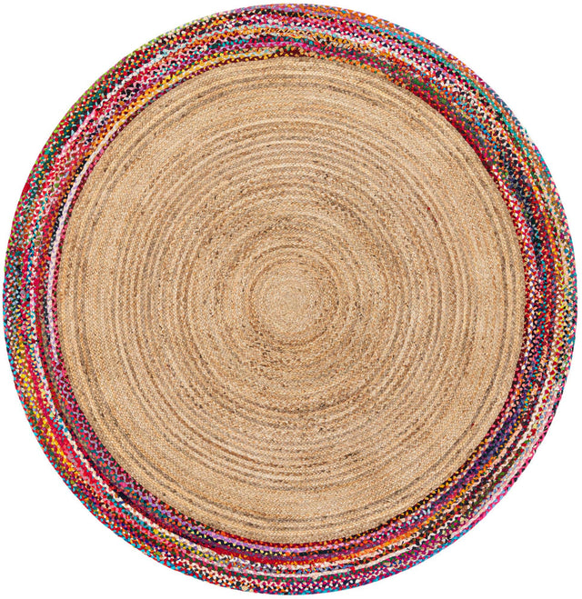 Natural 8' x 8' Braided Jute Round Area Rug 100% Jute Hand Braided Natural Eco-Friendly Boho Style Carpet for Living Rooms Dining Office Space Dorms for Sale at Rug Engine