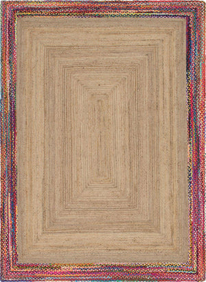 Natural 9' x 12' 2 Braided Jute Rectangle Rug