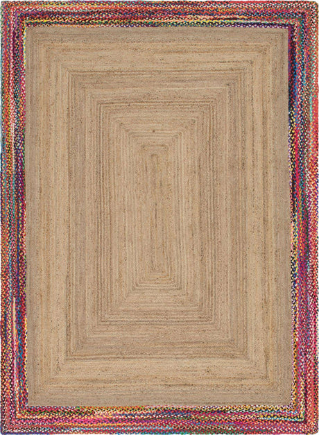 Natural 9' x 12' 2 Braided Jute Rectangle Rug