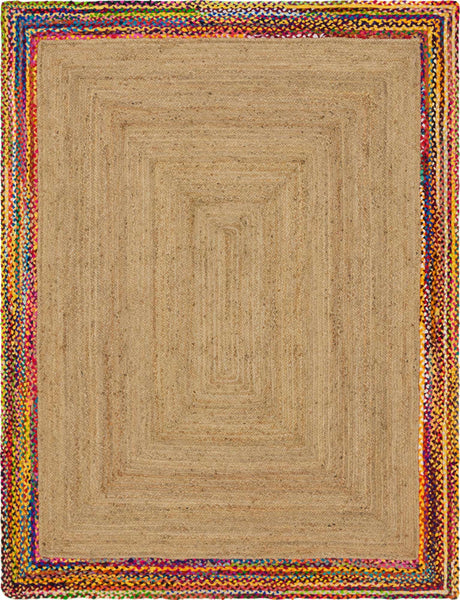 Natural 8' x 10' Braided Jute Rectangle Rug