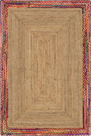 Natural 6' 1 x 9' Braided Jute Rectangle Rug