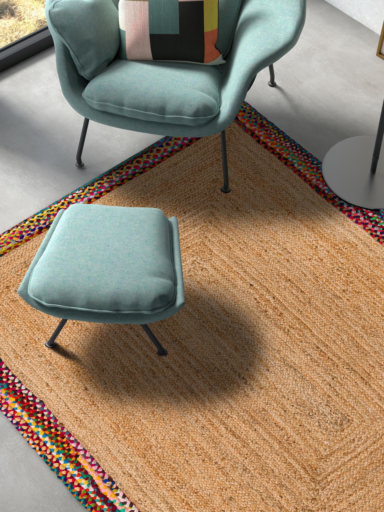 Natural 6' 1 x 9' Braided Jute Rectangle Area Rug 100% Jute Hand Braided Natural Eco-Friendly Boho Style Carpet for Living Rooms Dining Office Space Dorms for Sale at Rug Engine