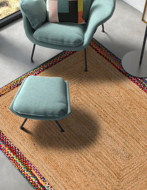 Natural 9' x 12' 2 Braided Jute Rectangle Rug
