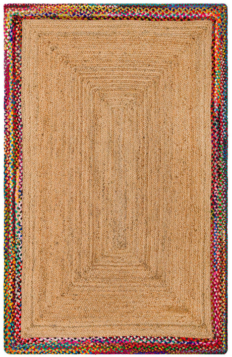 Natural 5' 1 x 8' Braided Jute Rectangle Rug