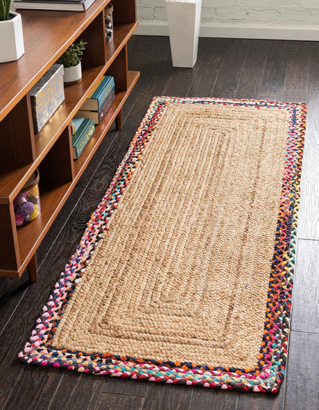 Natural 3' x 6' 1 Braided Jute Runner Rug