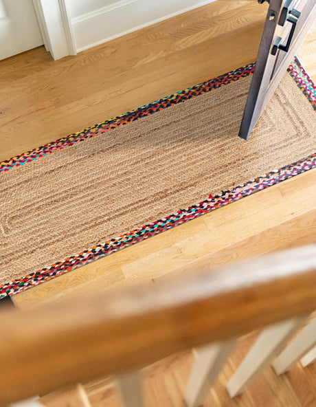 Natural 2' 7 x 6' 1 Braided Jute Runner Area Rug 100% Jute Hand Braided Natural Eco-Friendly Boho Style Carpet for Living Rooms Dining Office Space Dorms for Sale at Rug Engine