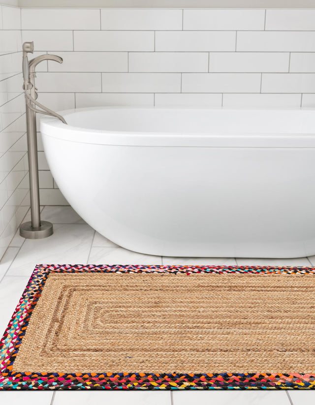Natural 3' x 6' 1 Braided Jute Runner Rug