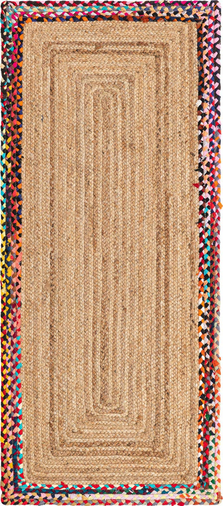 Natural 3' x 6' 1 Braided Jute Runner Rug