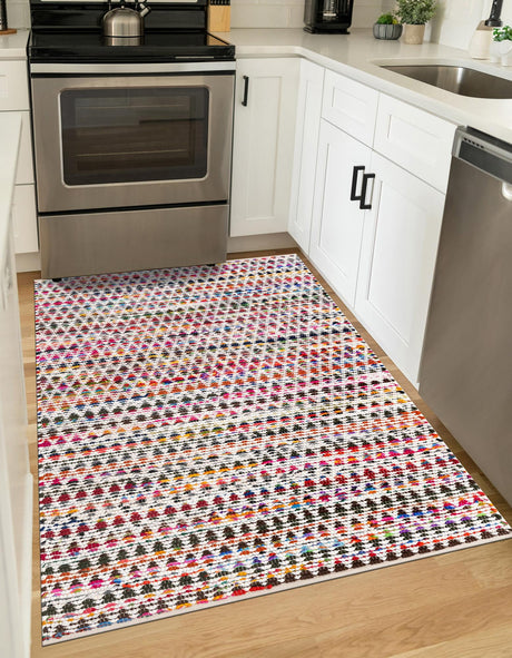 Multicolor 6' 1 x 9' Braided Chindi Rectangle Area Rug 100% Cotton Hand Braided Natural Eco-Friendly Boho Style Modern Carpet for Living Rooms Dining Office Dorm for Sale at Rug Engine