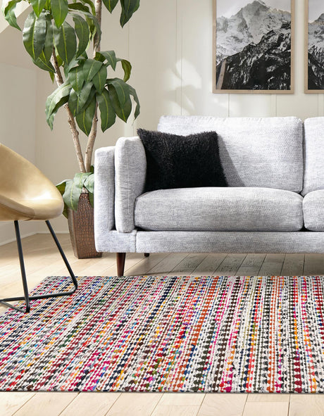 Multicolor 9' x 12' 2 Braided Chindi Rectangle Area Rug 100% Cotton Hand Braided Natural Eco-Friendly Boho Style Modern Carpet for Living Rooms Dining Office Dorm for Sale at Rug Engine