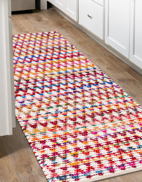 Multicolor 2' 7 x 6' 1 Braided Chindi Runner Area Rug 100% Cotton Hand Braided Natural Eco-Friendly Boho Style Modern Carpet for Living Rooms Dining Office Dorm for Sale at Rug Engine