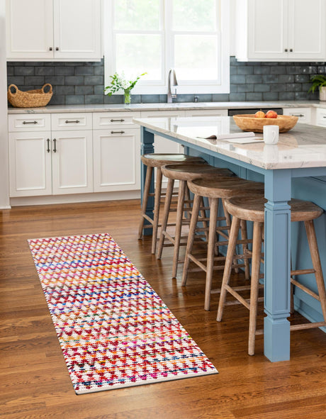 Multicolor 2' 7 x 6' 1 Braided Chindi Runner Area Rug 100% Cotton Hand Braided Natural Eco-Friendly Boho Style Modern Carpet for Living Rooms Dining Office Dorm for Sale at Rug Engine