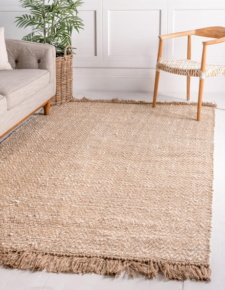 Natural 9' x 12' Braided Jute Rectangle Rug