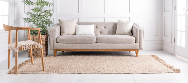 Natural 9' x 12' Braided Jute Rectangle Rug