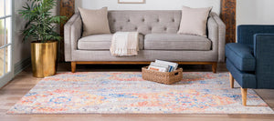Orange 2' 2 x 3' 1 Basilica Rectangle Area Rug 100% Polyester With Jute Backing Colorful Distressed Vintage Modern Carpet for Dorm Room Living Dining Office Decor Easy to Clean Rustic Interior Design for Sale at Rug Engine