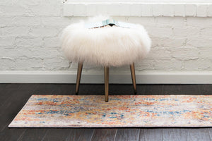 Orange 2' 2 x 6' 1 Basilica Runner Area Rug 100% Polyester With Jute Backing Colorful Distressed Vintage Modern Carpet for Dorm Room Living Dining Office Decor Easy to Clean Rustic Interior Design for Sale at Rug Engine