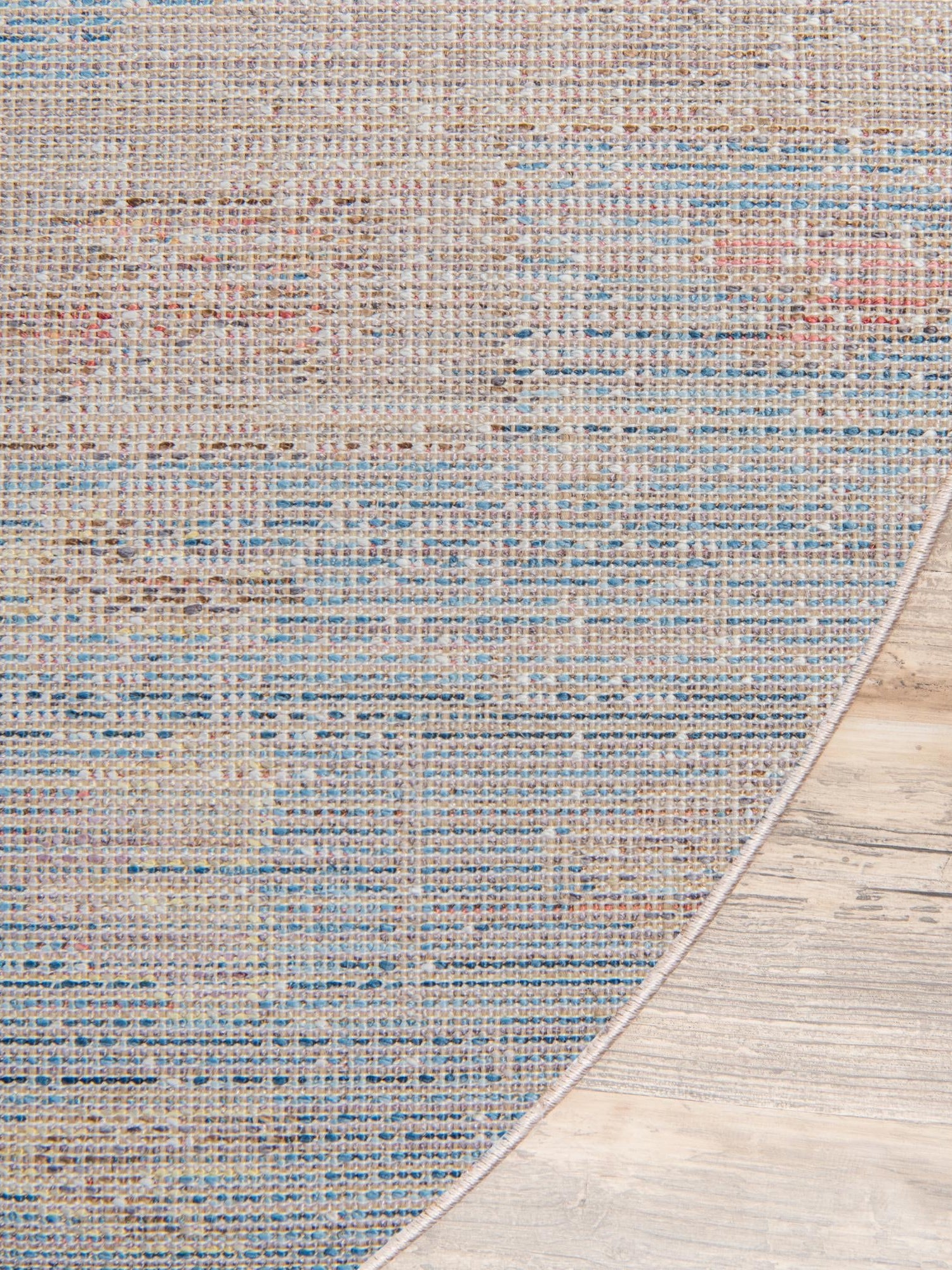 Light Blue 3' 3 x 3' 3 Basilica Round Area Rug 100% Polyester With Jute Backing Colorful Distressed Vintage Modern Carpet for Dorm Room Living Dining Office Decor Easy to Clean Rustic Interior Design for Sale at Rug Engine