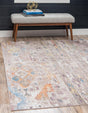 Cream 5' 1 x 8' Basilica Rectangle Area Rug 100% Polyester With Jute Backing Colorful Distressed Vintage Modern Carpet for Dorm Room Living Dining Office Decor Easy to Clean Rustic Interior Design for Sale at Rug Engine