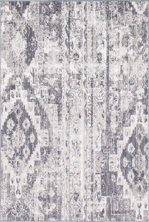 Gray 4' 1 x 6' 1 Basilica Rectangle Area Rug 100% Polyester With Jute Backing Colorful Distressed Vintage Modern Carpet for Dorm Room Living Dining Office Decor Easy to Clean Rustic Interior Design for Sale at Rug Engine