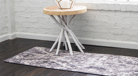 Gray 2' 2 x 6' 1 Basilica Runner Area Rug 100% Polyester With Jute Backing Colorful Distressed Vintage Modern Carpet for Dorm Room Living Dining Office Decor Easy to Clean Rustic Interior Design for Sale at Rug Engine