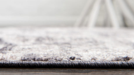 Gray 2' 2 x 6' 1 Basilica Runner Area Rug 100% Polyester With Jute Backing Colorful Distressed Vintage Modern Carpet for Dorm Room Living Dining Office Decor Easy to Clean Rustic Interior Design for Sale at Rug Engine