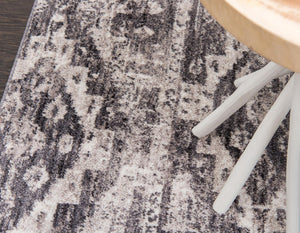 Gray 2' 2 x 6' 1 Basilica Runner Area Rug 100% Polyester With Jute Backing Colorful Distressed Vintage Modern Carpet for Dorm Room Living Dining Office Decor Easy to Clean Rustic Interior Design for Sale at Rug Engine