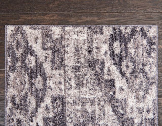 Gray 2' 2 x 6' 1 Basilica Runner Area Rug 100% Polyester With Jute Backing Colorful Distressed Vintage Modern Carpet for Dorm Room Living Dining Office Decor Easy to Clean Rustic Interior Design for Sale at Rug Engine