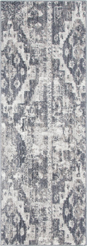 Gray 2' 2 x 6' 1 Basilica Runner Area Rug 100% Polyester With Jute Backing Colorful Distressed Vintage Modern Carpet for Dorm Room Living Dining Office Decor Easy to Clean Rustic Interior Design for Sale at Rug Engine