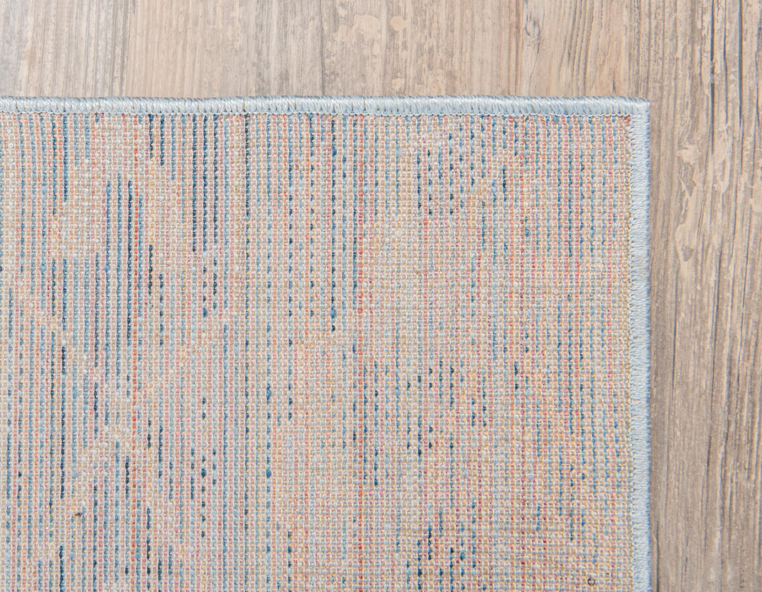 Blue 5' 1 x 8' Basilica Rectangle Area Rug 100% Polyester With Jute Backing Colorful Distressed Vintage Modern Carpet for Dorm Room Living Dining Office Decor Easy to Clean Rustic Interior Design for Sale at Rug Engine