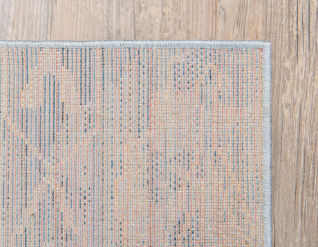 Blue 5' 1 x 8' Basilica Rectangle Area Rug 100% Polyester With Jute Backing Colorful Distressed Vintage Modern Carpet for Dorm Room Living Dining Office Decor Easy to Clean Rustic Interior Design for Sale at Rug Engine