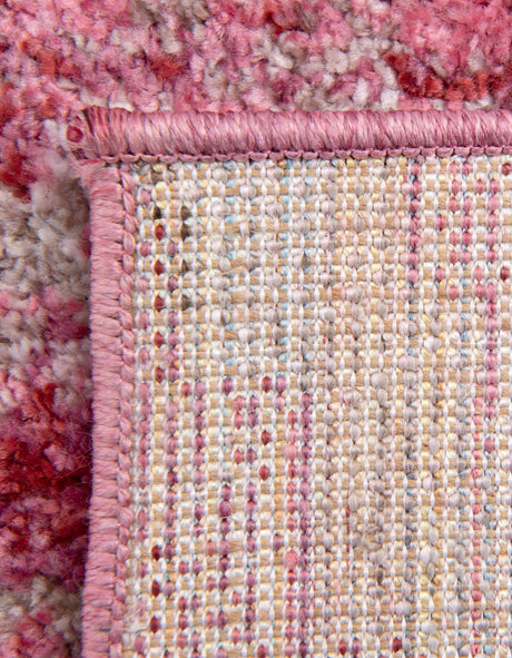 Pink 2' 7 x 8' 2 Basilica Runner Area Rug 100% Polyester With Jute Backing Colorful Distressed Vintage Modern Carpet for Dorm Room Living Dining Office Decor Easy to Clean Rustic Interior Design for Sale at Rug Engine