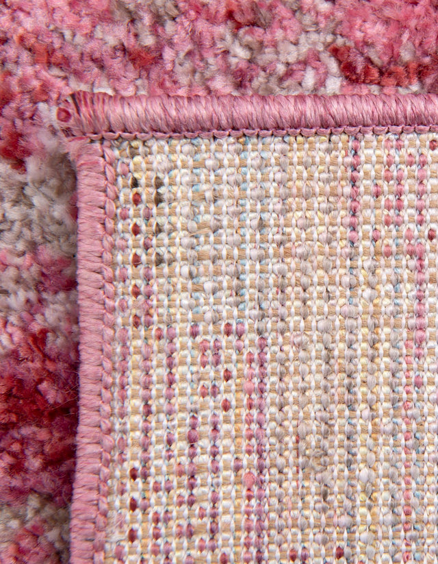 Pink 2' 7 x 8' 2 Basilica Runner Area Rug 100% Polyester With Jute Backing Colorful Distressed Vintage Modern Carpet for Dorm Room Living Dining Office Decor Easy to Clean Rustic Interior Design for Sale at Rug Engine