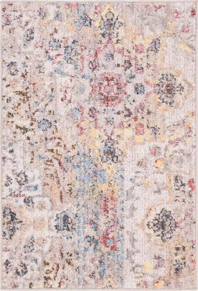 Beige 2' 2 x 3' Basilica Rectangle Area Rug 100% Polyester With Jute Backing Colorful Distressed Vintage Modern Carpet for Dorm Room Living Dining Office Decor Easy to Clean Rustic Interior Design for Sale at Rug Engine