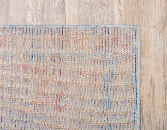 Blue 4' 1 x 6' 1 Basilica Rectangle Area Rug 100% Polyester With Jute Backing Colorful Distressed Vintage Modern Carpet for Dorm Room Living Dining Office Decor Easy to Clean Rustic Interior Design for Sale at Rug Engine