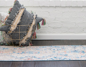 Multicolor 2' 2 x 6' 1 Basilica Runner Area Rug 100% Polyester With Jute Backing Colorful Distressed Vintage Modern Carpet for Dorm Room Living Dining Office Decor Easy to Clean Rustic Interior Design for Sale at Rug Engine