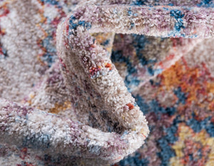 Blue 2' 2 x 3' 1 Brighton Rectangle Area Rug 100% Polyester With Jute Backing Vintage Distressed Colorful Traditional Carpet for Interior Room Design for Sale at Rug Engine