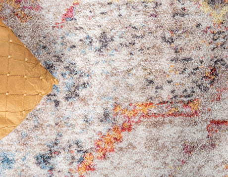 Orange 9' x 12' Brighton Rectangle Area Rug 100% Polyester With Jute Backing Vintage Distressed Colorful Traditional Carpet for Interior Room Design for Sale at Rug Engine