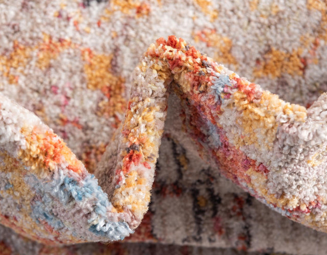 Orange 5' 3 x 7' 10 Brighton Rectangle Area Rug 100% Polyester With Jute Backing Vintage Distressed Colorful Traditional Carpet for Interior Room Design for Sale at Rug Engine