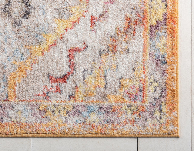 Orange 9' x 12' Brighton Rectangle Area Rug 100% Polyester With Jute Backing Vintage Distressed Colorful Traditional Carpet for Interior Room Design for Sale at Rug Engine
