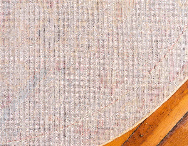 Orange 6' 1 x 6' 1 Brighton Round Area Rug 100% Polyester With Jute Backing Vintage Distressed Colorful Traditional Carpet for Interior Room Design for Sale at Rug Engine