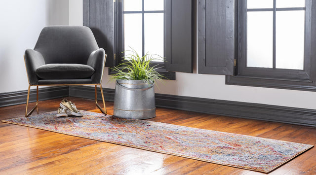 Orange 2' 7 x 8' 2 Brighton Runner Area Rug 100% Polyester With Jute Backing Vintage Distressed Colorful Traditional Carpet for Interior Room Design for Sale at Rug Engine