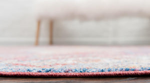 Multicolor 3' 3 x 3' 3 Brighton Round Area Rug 100% Polyester With Jute Backing Vintage Distressed Colorful Traditional Carpet for Interior Room Design for Sale at Rug Engine