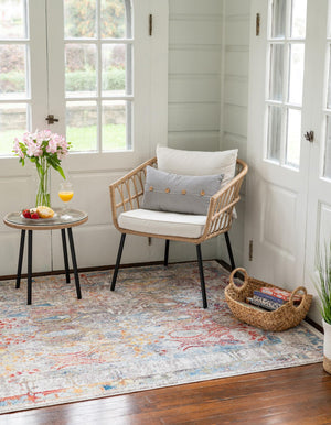 Multicolor 2' 2 x 3' 1 Brighton Rectangle Area Rug 100% Polyester With Jute Backing Vintage Distressed Colorful Traditional Carpet for Interior Room Design for Sale at Rug Engine