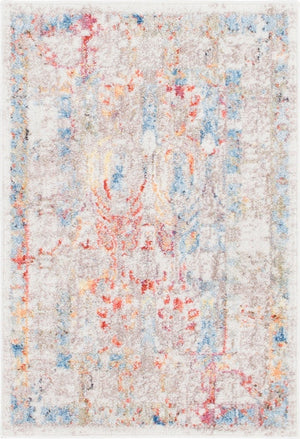 Multicolor 2' 2 x 3' 1 Brighton Rectangle Area Rug 100% Polyester With Jute Backing Vintage Distressed Colorful Traditional Carpet for Interior Room Design for Sale at Rug Engine