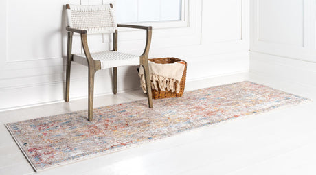 Multicolor 2' 7 x 8' 2 Brighton Runner Area Rug 100% Polyester With Jute Backing Vintage Distressed Colorful Traditional Carpet for Interior Room Design for Sale at Rug Engine