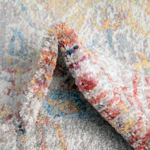 Multicolor 2' 7 x 8' 2 Brighton Runner Area Rug 100% Polyester With Jute Backing Vintage Distressed Colorful Traditional Carpet for Interior Room Design for Sale at Rug Engine