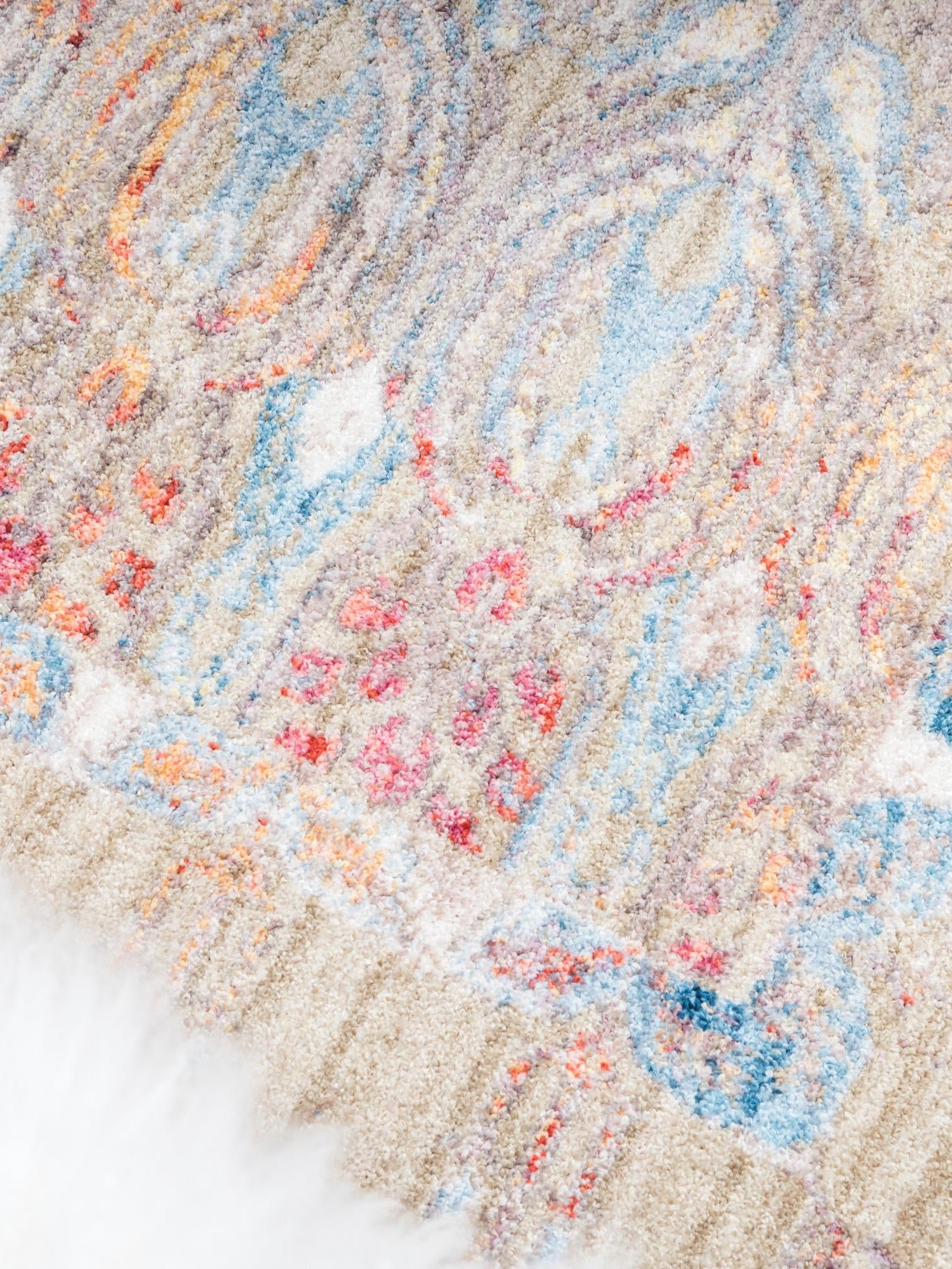 Light Green 5' 3 x 7' 10 Brighton Rectangle Area Rug 100% Polyester With Jute Backing Vintage Distressed Colorful Traditional Carpet for Interior Room Design for Sale at Rug Engine
