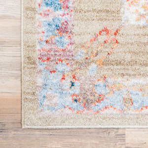 Light Green 2' 2 x 3' 1 Brighton Rectangle Area Rug 100% Polyester With Jute Backing Vintage Distressed Colorful Traditional Carpet for Interior Room Design for Sale at Rug Engine