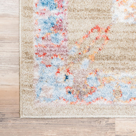 Light Green 2' 2 x 3' 1 Brighton Rectangle Area Rug 100% Polyester With Jute Backing Vintage Distressed Colorful Traditional Carpet for Interior Room Design for Sale at Rug Engine