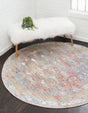 Light Green 3' 3 x 3' 3 Brighton Round Area Rug 100% Polyester With Jute Backing Vintage Distressed Colorful Traditional Carpet for Interior Room Design for Sale at Rug Engine